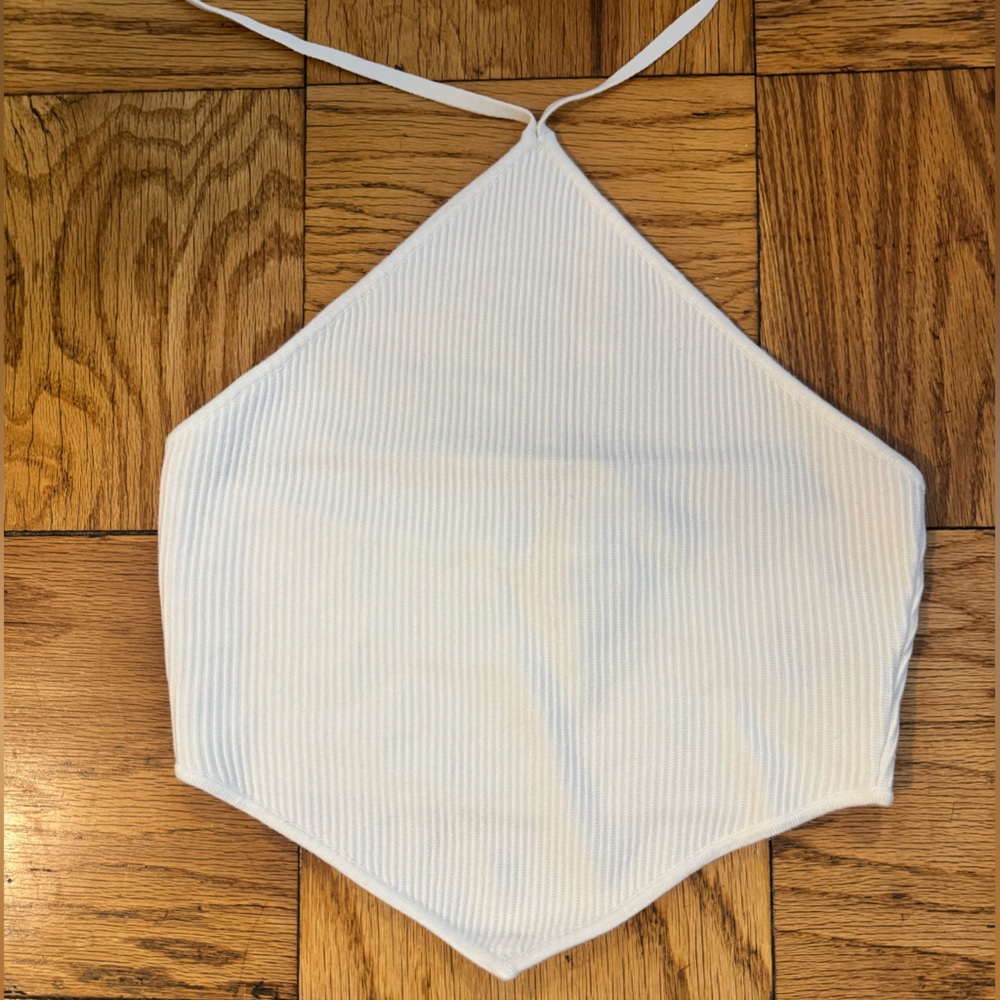 House of Harlow 1960 White Halter Knit Top